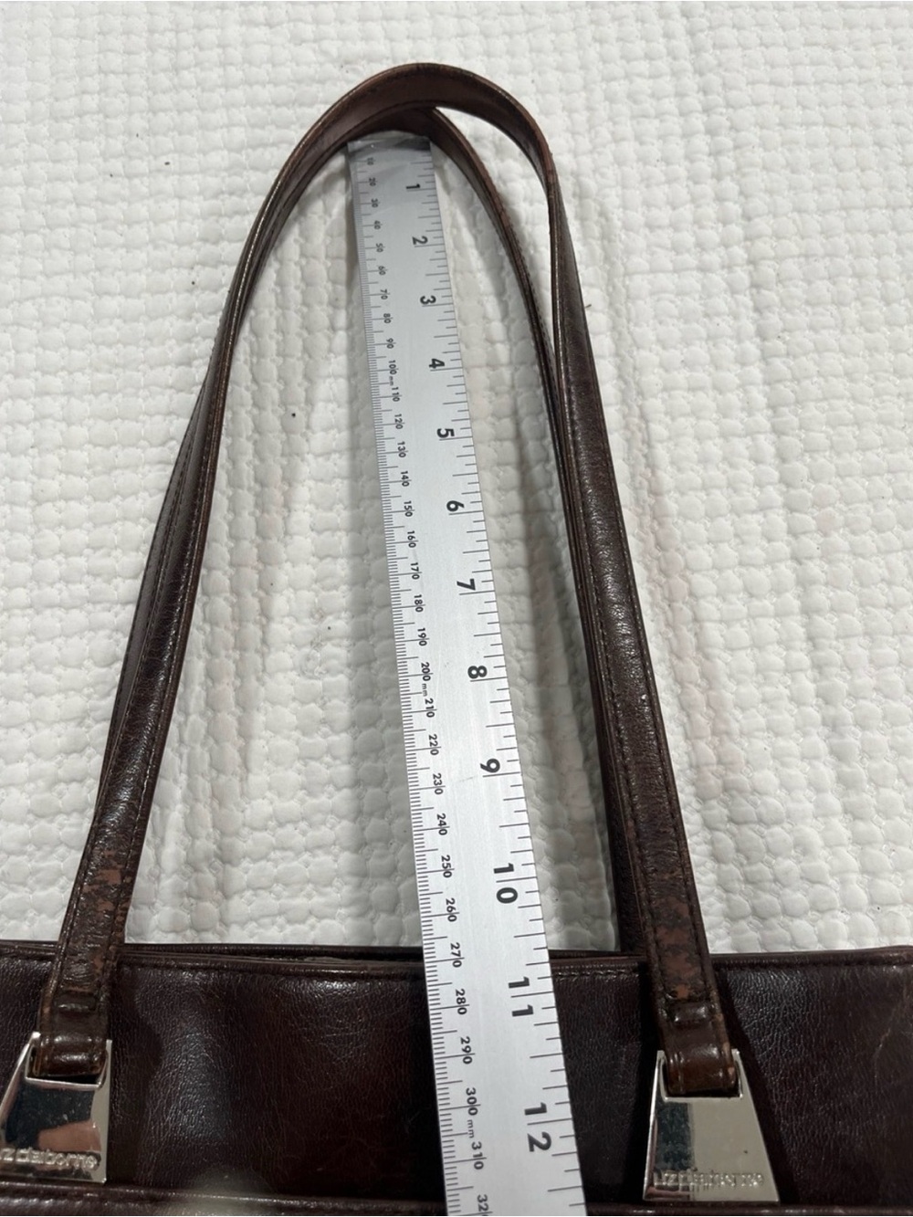 Vintage Liz Claiborne Brown Leather Shoulder Bag Genuine Leather Purse 90’s y2k - Picture 9 of 10